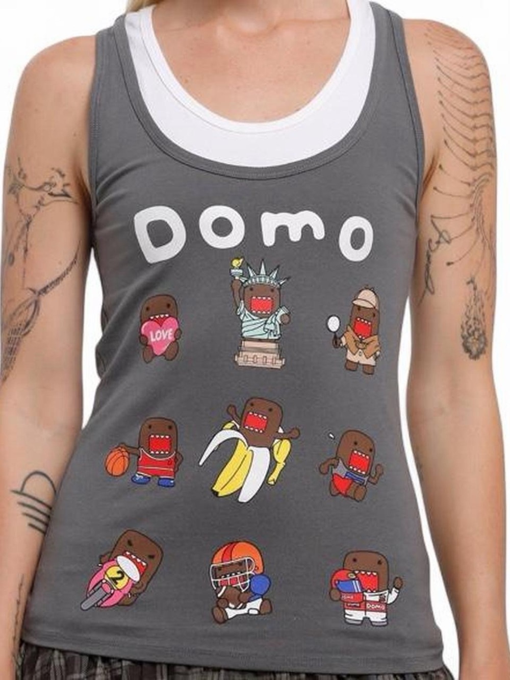 Domo Grid Two-Tone Tank Top Size XL